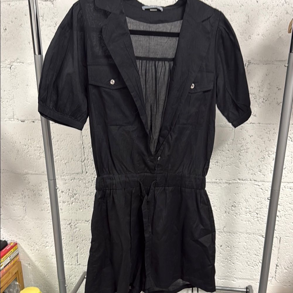 TART Hadley Romper - Shorts - Black Lightweight Collared- NWOT - Size Medium